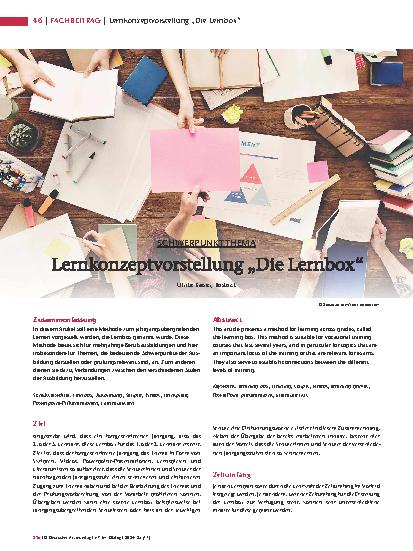 Vorschauseite 1: Lernkonzeptvorstellung " Die Lernbox "