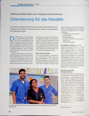 Vorschauseite 1: DPR beschließt Kodex zum Umgang mit Extremismus Orientierung für das Handeln