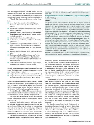 Vorschauseite 2: Integrierte medizinisch-berufliche Rehabilitation in regionaler Vernetzung (iMBR)