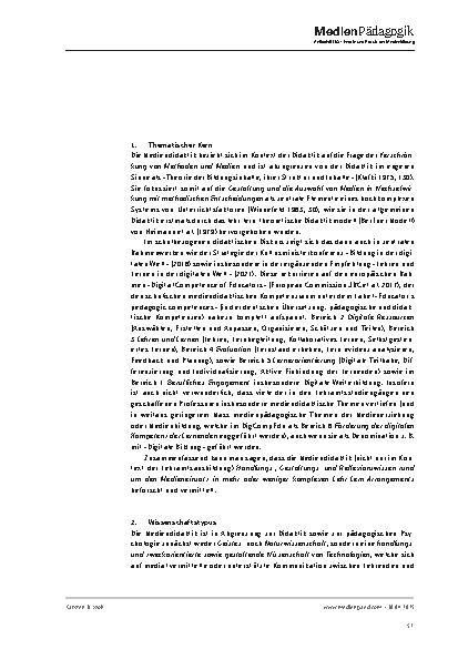 Vorschauseite 2: Zur Positionierung der Mediendidaktik als eine gestaltungsorientierte Technologiewissenschaft