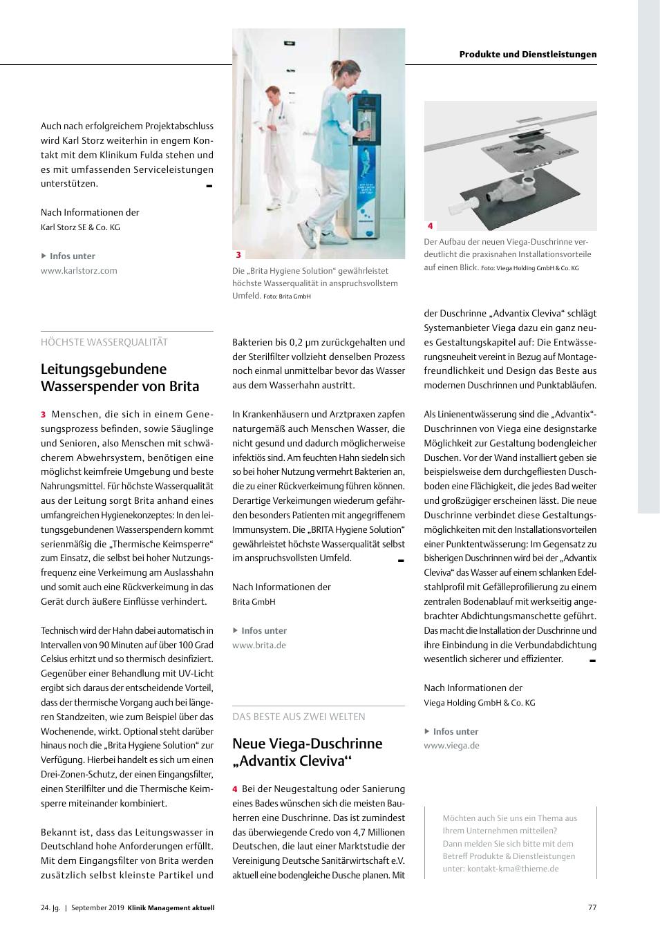 Vorschauseite 1: Das Beste aus Zwei Welten: Neue Viega-Duschrinne „Advantix Cleviva“