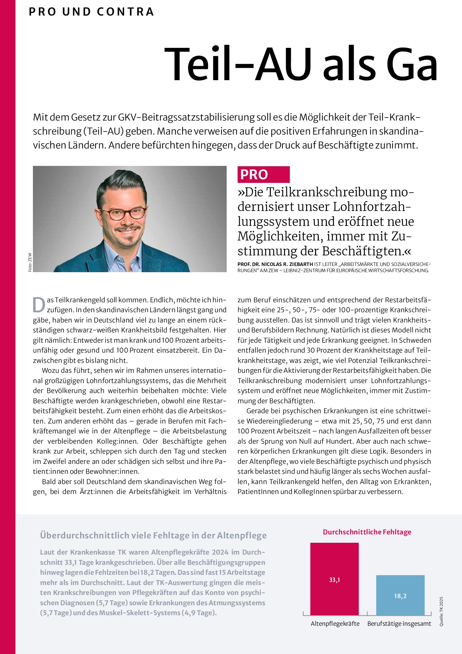 Vorschauseite 1: Pro und Contra: Teil-AU als Gamechanger?