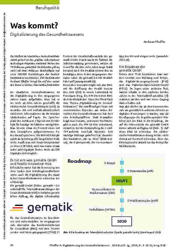 Vorschauseite 1: Was kommt? Digitalisierung des Gesundheitswesens