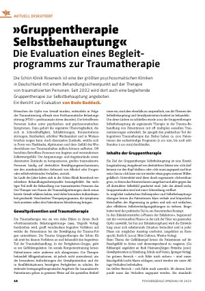 Vorschauseite 1: »Gruppentherapie Selbstbehauptung« Die Evaluation eines Begleit programms zur Traumatherapie