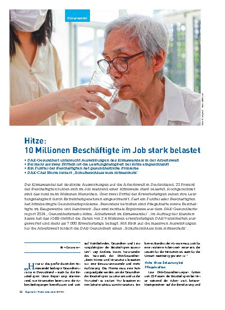 Vorschauseite 1: Hitze: 10 Millionen Beschäftigte im Job stark belastet