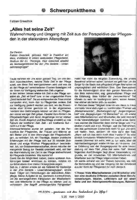 Vorschauseite 1: Alles hat seine Zeit Wahrnehmung und Umgang mit Zeit aus der Perspektive der Pflegenden in der stationären Altenpflege