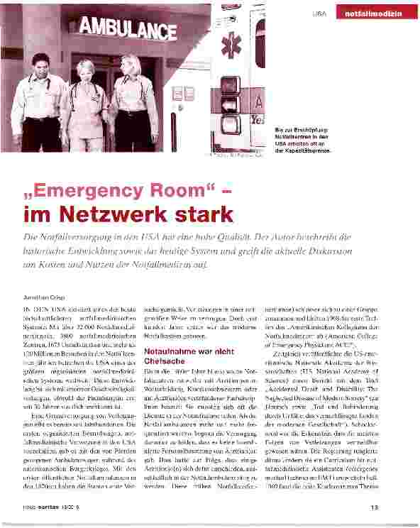 Vorschauseite 1: „Emergency Room - im Netzwerk stark