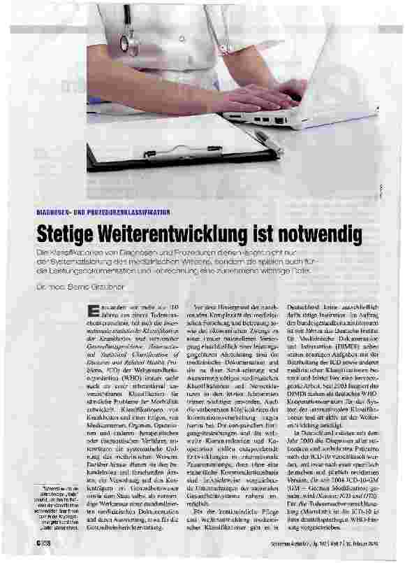 Vorschauseite 1: Stetige Weiterentwicklung ist notwendig