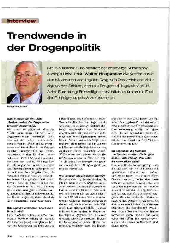 Vorschauseite 1: Trendwende in der Drogenpolitik
