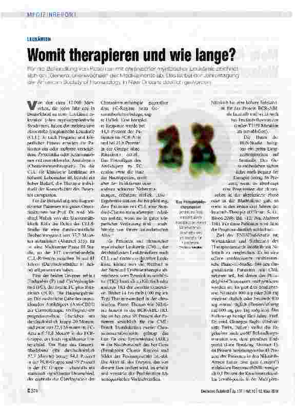 Vorschauseite 1: Womit therapieren und wie lange?