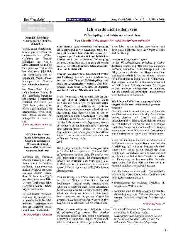 Vorschauseite 1: Ich werde nicht allein sein