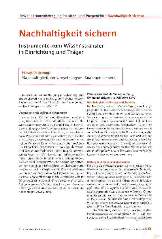 Vorschauseite 1: Nachhaltigkeit sichern