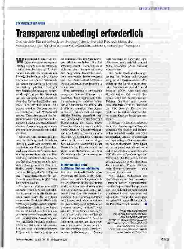 Vorschauseite 1: Transparenz unbedingt erforderlich