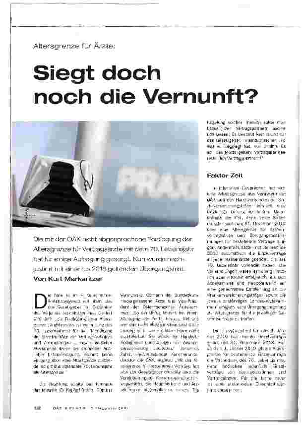 Vorschauseite 1: Siegt doch noch die Vernunft?