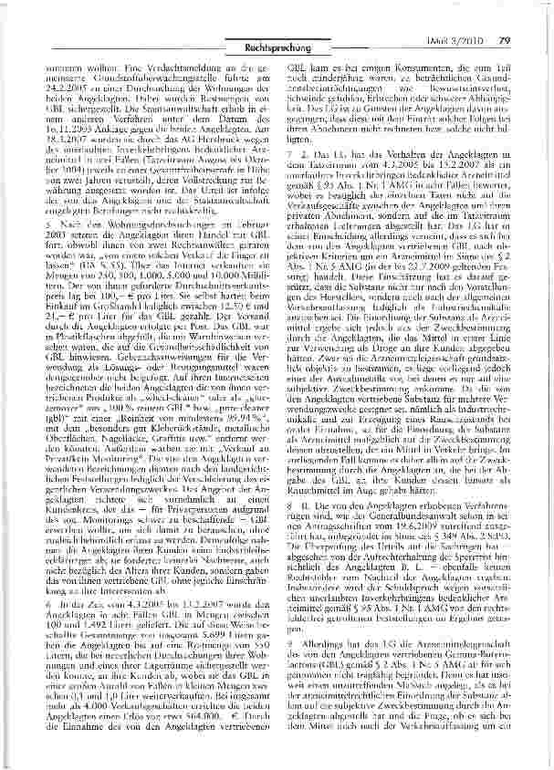 Vorschauseite 2: Unerlaubtes Inverkehrbringen von Gamma-Butyrolacton
