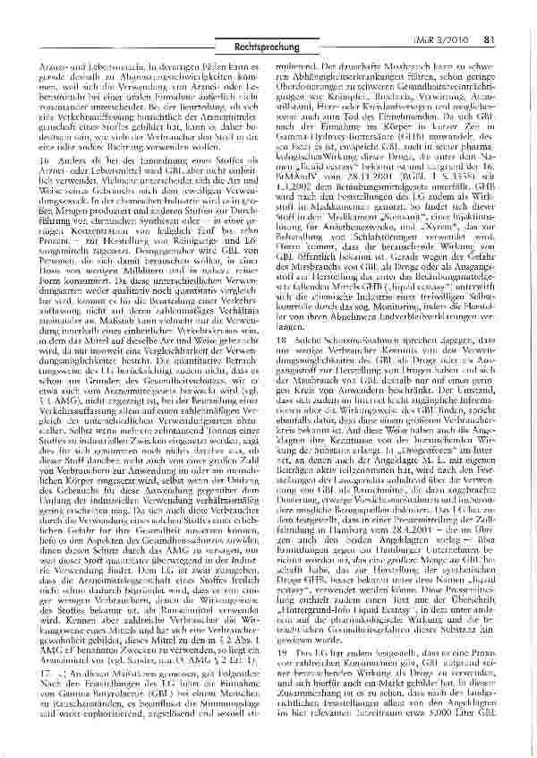 Vorschauseite 4: Unerlaubtes Inverkehrbringen von Gamma-Butyrolacton