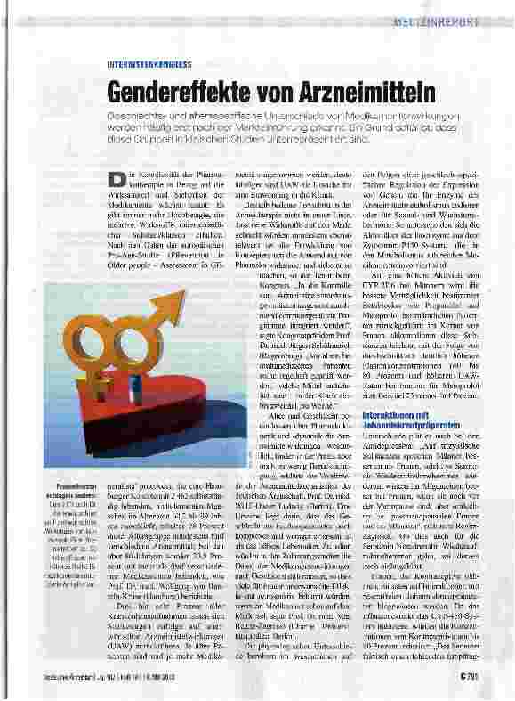 Vorschauseite 1: Gendereffekte von Arzneimitteln