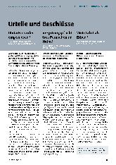 Vorschauseite 1: Urteile und Beschlüsse