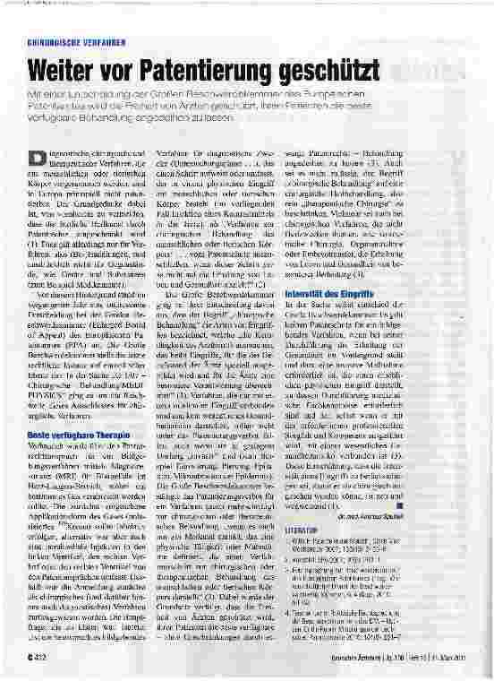 Vorschauseite 1: Weiter vor Patentierung geschützt