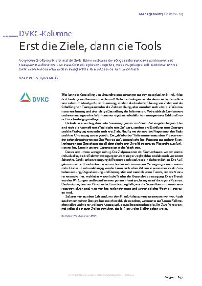 Vorschauseite 1: Erst die Ziele, dann die Tools