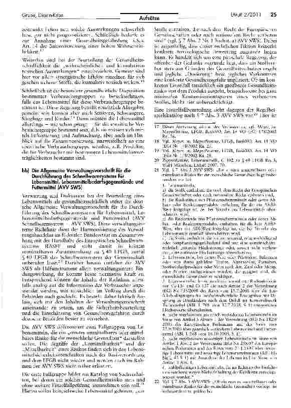 Vorschauseite 5: Dioxin-Krise und öffentliche Warnung vor Lebensmitteln — wann ist die Warnung vor dem nicht verkehrsfähigen, aber „sicheren Lebensmittel zulässig?