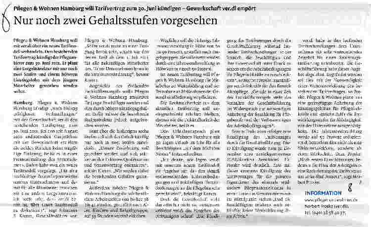 Vorschauseite 1: Nur noch zwei Gehaltsstufen vorgesehen