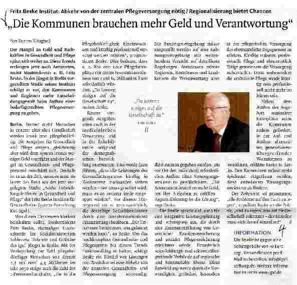 Vorschauseite 1: Die Kommunen brauchen mehr Geld und Verantwortung