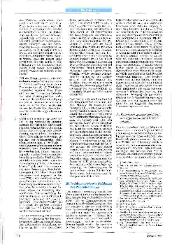 Vorschauseite 2: Patientenverfügungen in Notfallsituationen