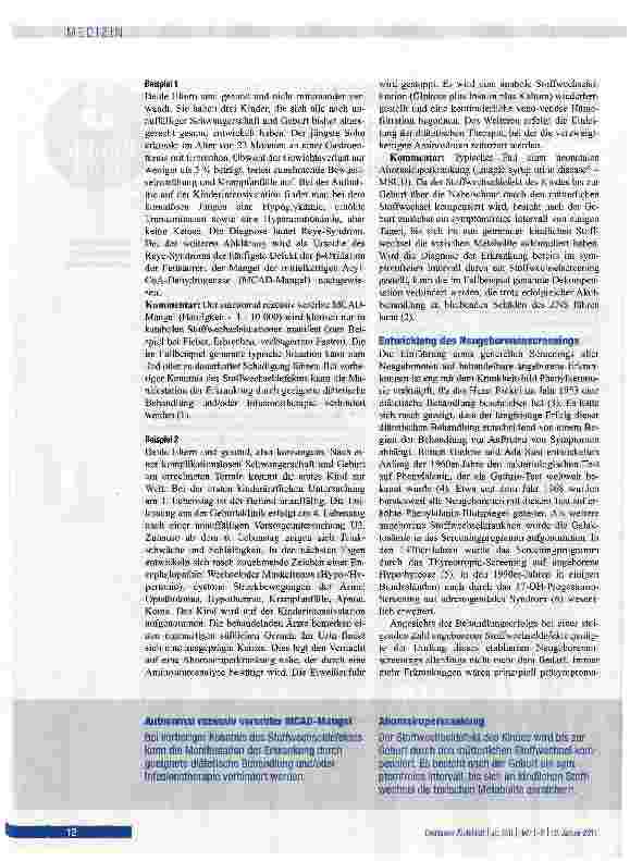 Vorschauseite 2: Neugeborenenscreening auf Stoffwechselerkrankungen und Endokrinopathie