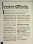 Vorschauseite 1: Datenschutz und IT-Sicherheit im Gesundheitswesen unverzichtbar.