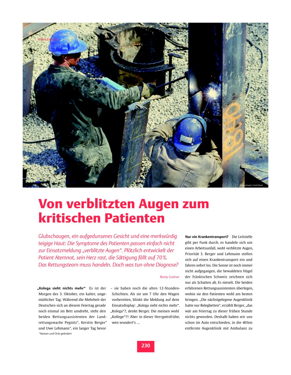 Vorschauseite 1: Von verblitzten Augen zum kritischen Patienten
