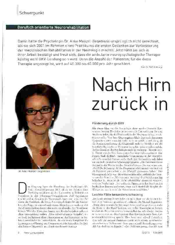 Vorschauseite 1: Nach Hirnschaden wieder zurück in den Job?