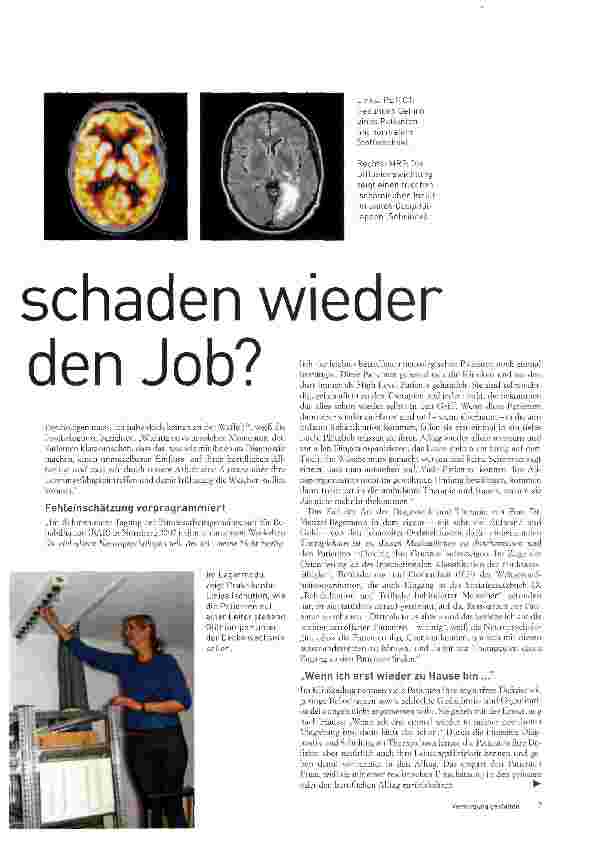 Vorschauseite 2: Nach Hirnschaden wieder zurück in den Job?