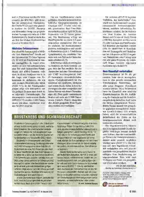 Vorschauseite 2: Der routinemäßige Einsatz von Gentests ist derzeit nicht sinnvoll