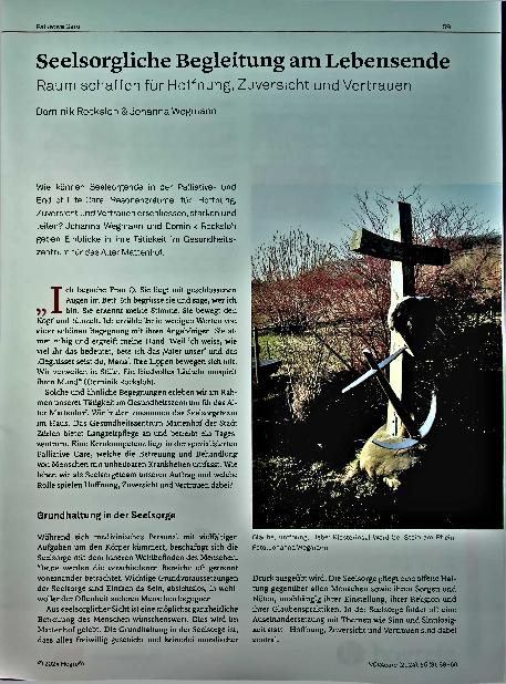 Vorschauseite 1: Seelsorgliche Begleitung am Lebensende: Raum schaffen für Hoffnung, Zuversicht und Vertrauen.