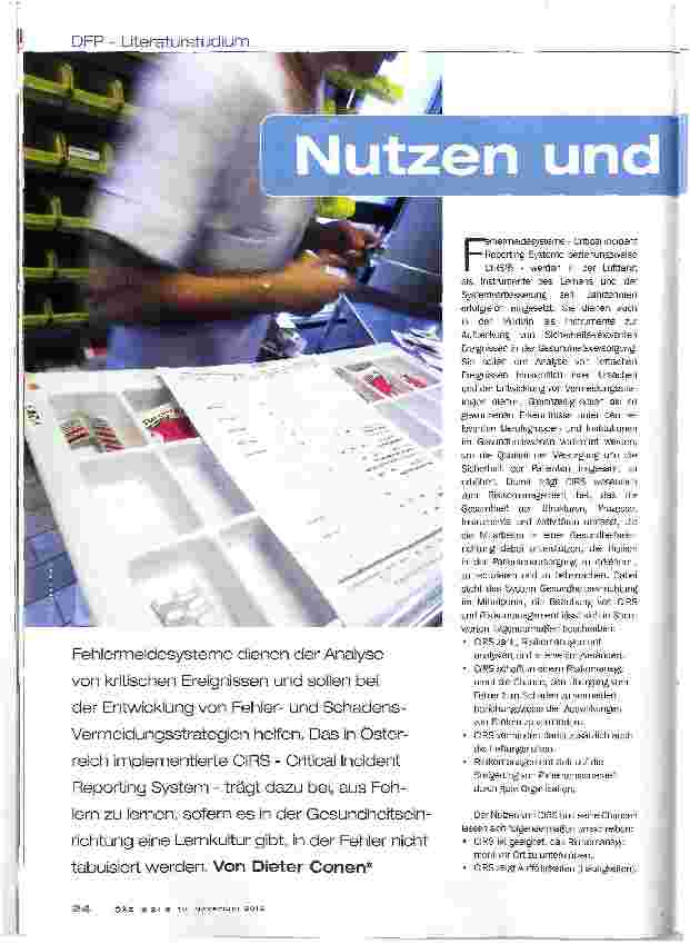 Vorschauseite 1: Nutzen und Cahncen von CIRS