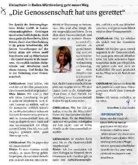 Vorschauseite 1: „Die Genossenschaft hat uns gerettet