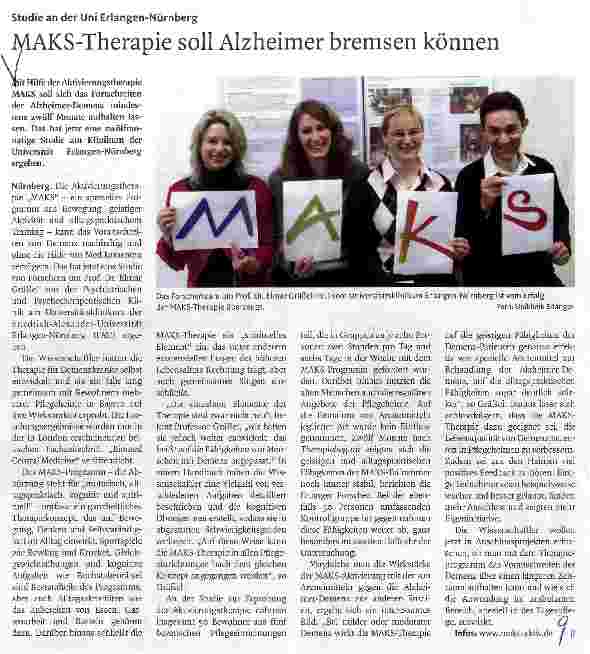 Vorschauseite 1: MAKS-Therapie soll Alzheimer bremsen können