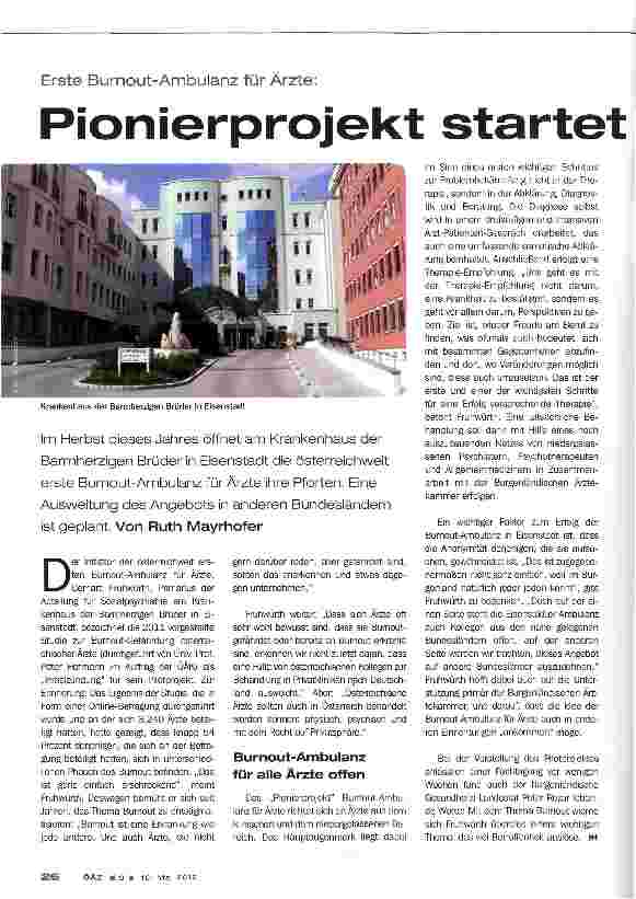 Vorschauseite 1: Pionierprojekt startet