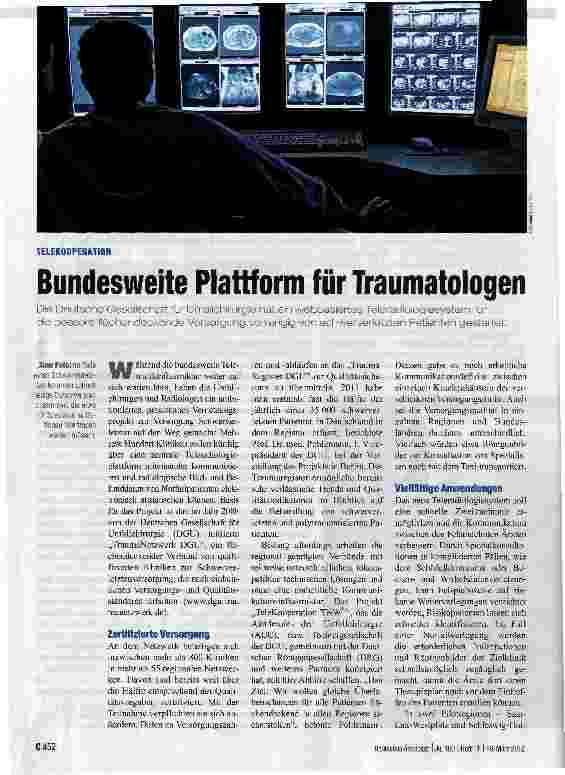Vorschauseite 1: Bundesweite Plattform für Traumatologen