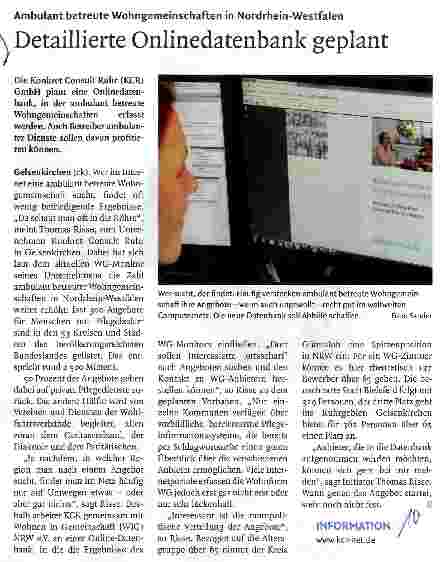 Vorschauseite 1: Detaillierte Onlinedatenbank geplant