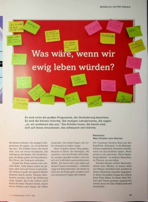 Vorschauseite 4: Wenn das Lebensende Schule macht. Wie Schulen zu Orten werden, wo über Sterben, Tod und Trauer gesprochen wird