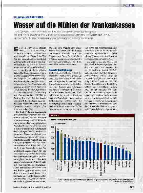 Vorschauseite 1: Wasser auf die Mühlen der Krankenkassen