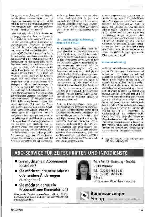 Vorschauseite 2: Geldanlagen im Lichte des Betreuungsrechts
