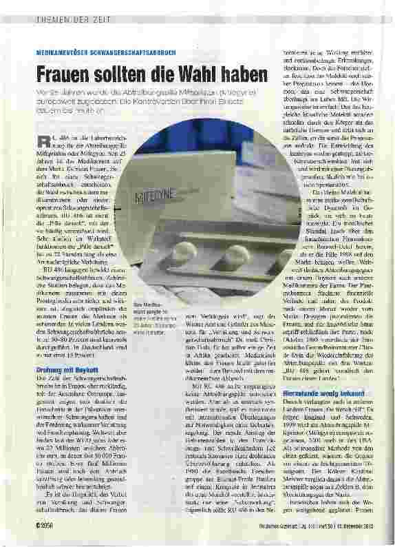 Vorschauseite 1: Frauen sollten die Wahl haben
