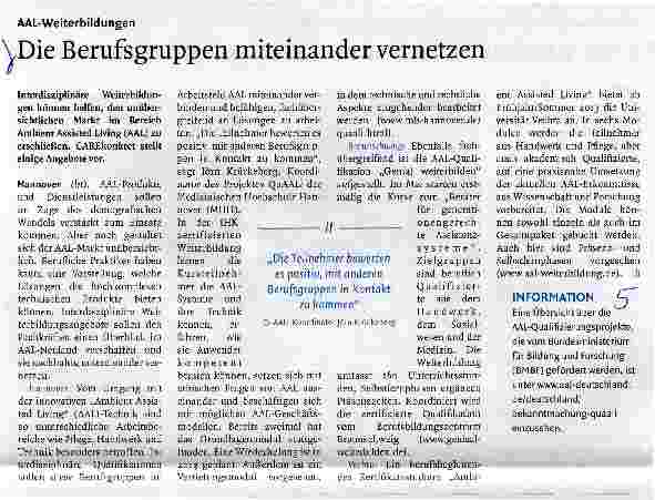 Vorschauseite 1: Die Berufsgruppen miteinander vernetzen