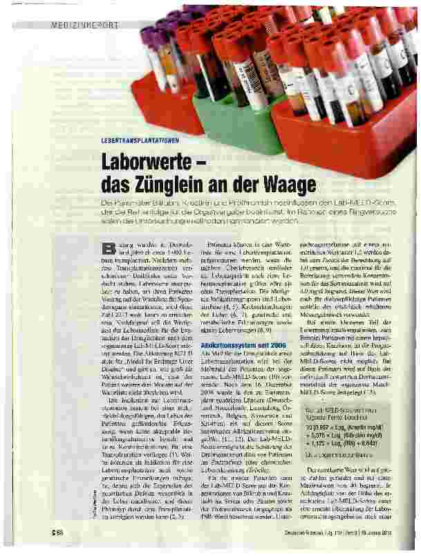 Vorschauseite 1: Laborwertedas Zünglein an der Waage