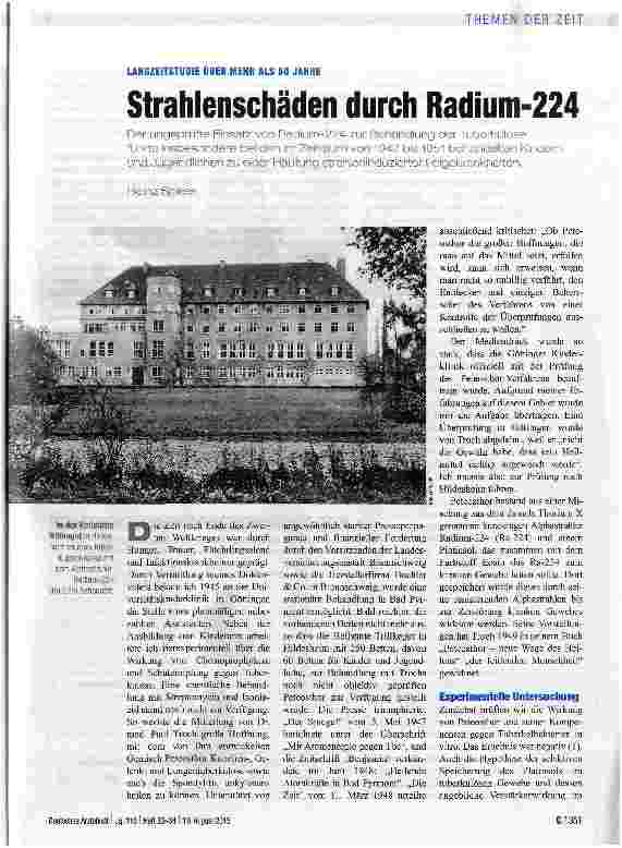 Vorschauseite 1: Strahlenschäden durch Radium-224