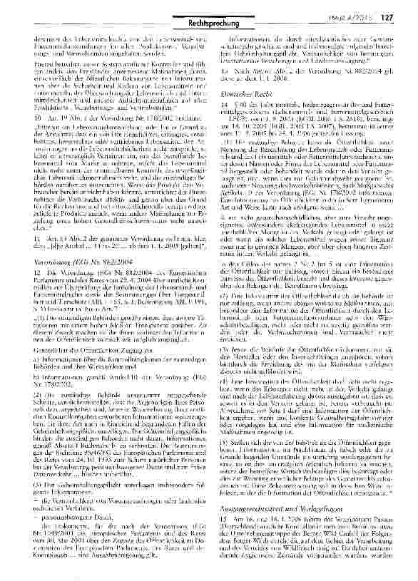 Vorschauseite 2: Warnung vor nicht gesundheitsschädlichen Lebensmitteln Verordnung (EG) Nr. 178/2002