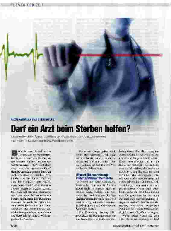 Vorschauseite 1: Darf ein Arzt beim Sterben helfen?